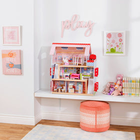 KidKraft Chelsea Doll Cottage terraced balcony for multi-story play and scenes
