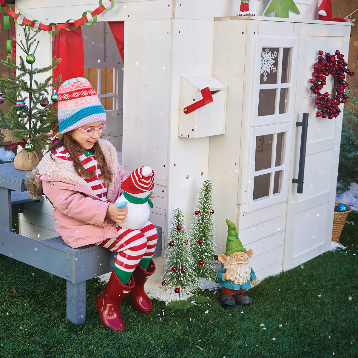 KidKraft playhouse white mailbox for notes and messages.