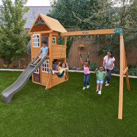 Sterling Falls twist n ride slide offers thrilling yet safe outdoor fun.