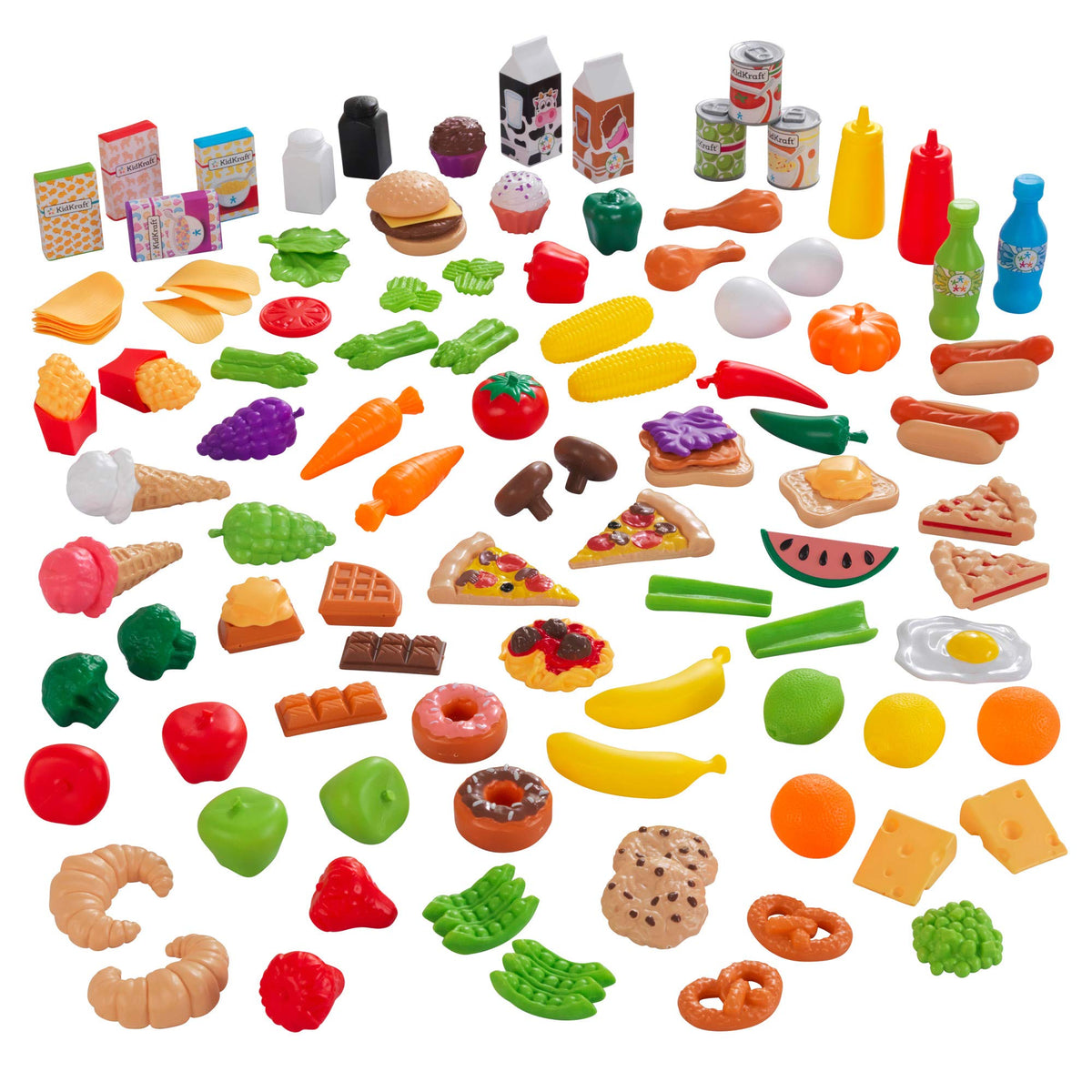 KidKraft Tasty Treats cans and bottles for imaginative pretend play in the kitchen.