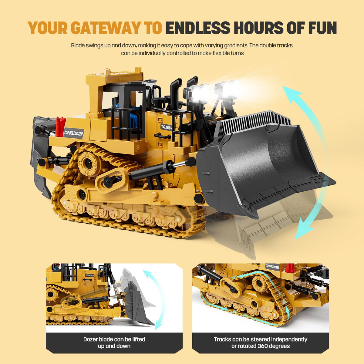 KIDMARKT bulldozer lights and sounds enhance immersion