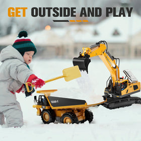 KIDMARKT RC Dump Truck durable tires provide stable traction on carpets and outdoors
