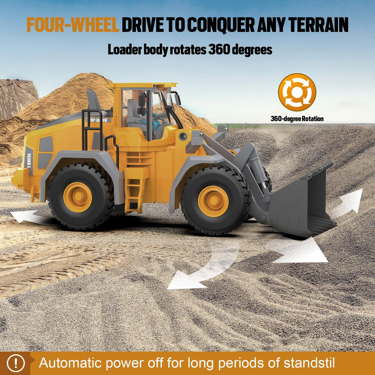 KIDMARKT wheel loader anti-slip tires support outdoor stability