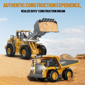 KIDMARKT wheel loader dual rechargeable batteries extend play sessions