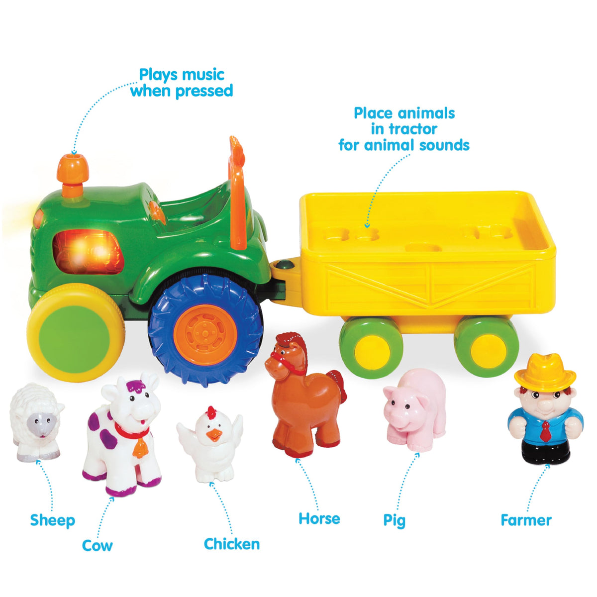 Kidoozie farm trailer with animals for storytelling and pretend play.