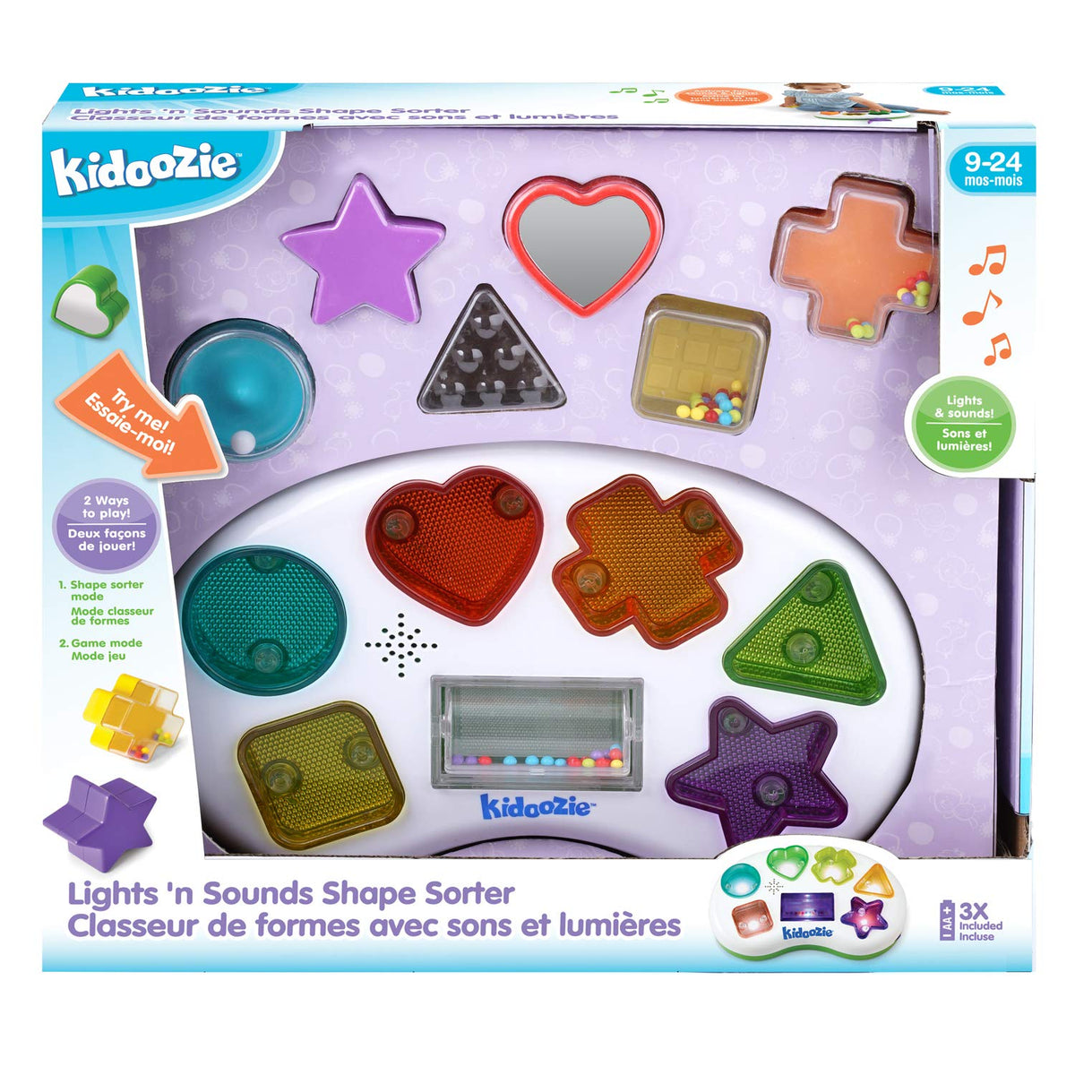 Kidoozie Lights 'n Sounds Shape Sorter is compact and toddler-friendly.
