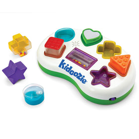 Kidoozie Lights 'n Sounds Shape Sorter blocks teach shapes and colors for early matching.