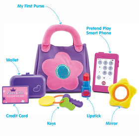 Kidoozie My First Purse play cellphone and keys for realistic roleplay.