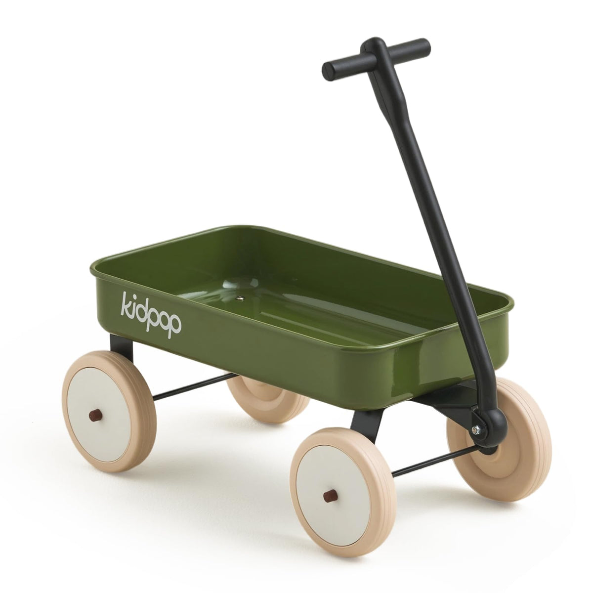 Kidpop Pula-Mini green side view shows lightweight pull for toddlers.