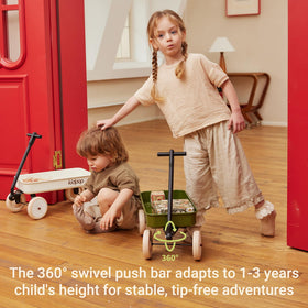 Kidpop Pula-Mini green sturdy-frame highlights stable design for safe use.