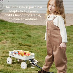 Kidpop Pula-Mini wagon EVA wheels for smooth, quiet movement.