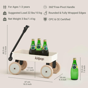 Kidpop Pula-Mini wagon safety edges close-up for gentle handling.