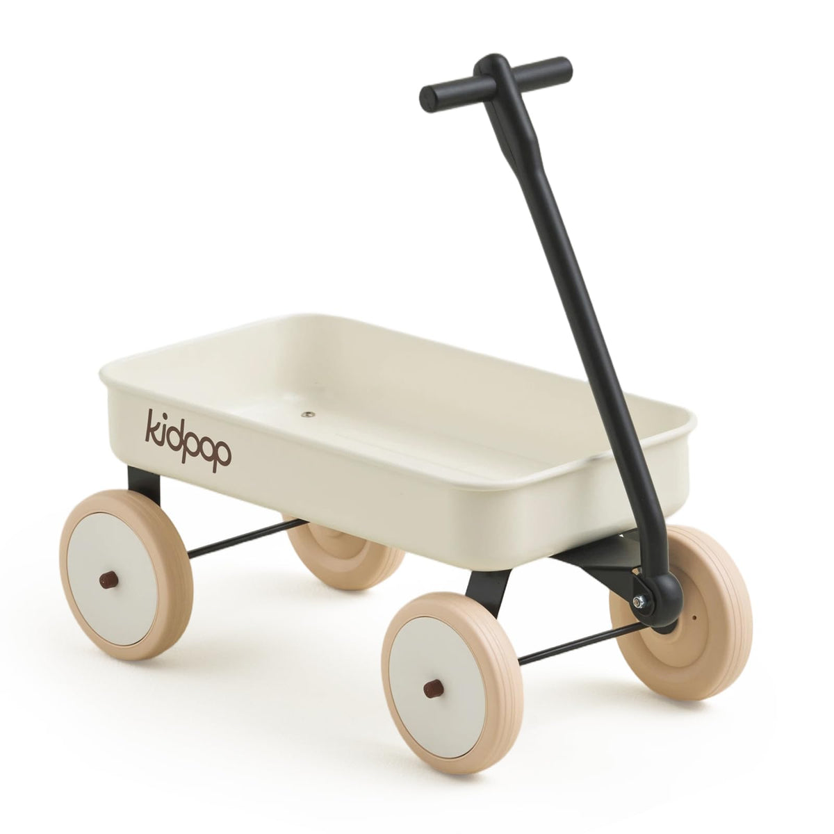 Kidpop Pula-Mini wagon white side view, lightweight for toddlers.