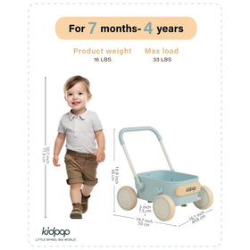 Kidpop PULA walker side view highlights safe, sturdy design for early walkers