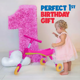 KIDRIM 3-wheel balance tricycle supports beginner riders learning coordination.