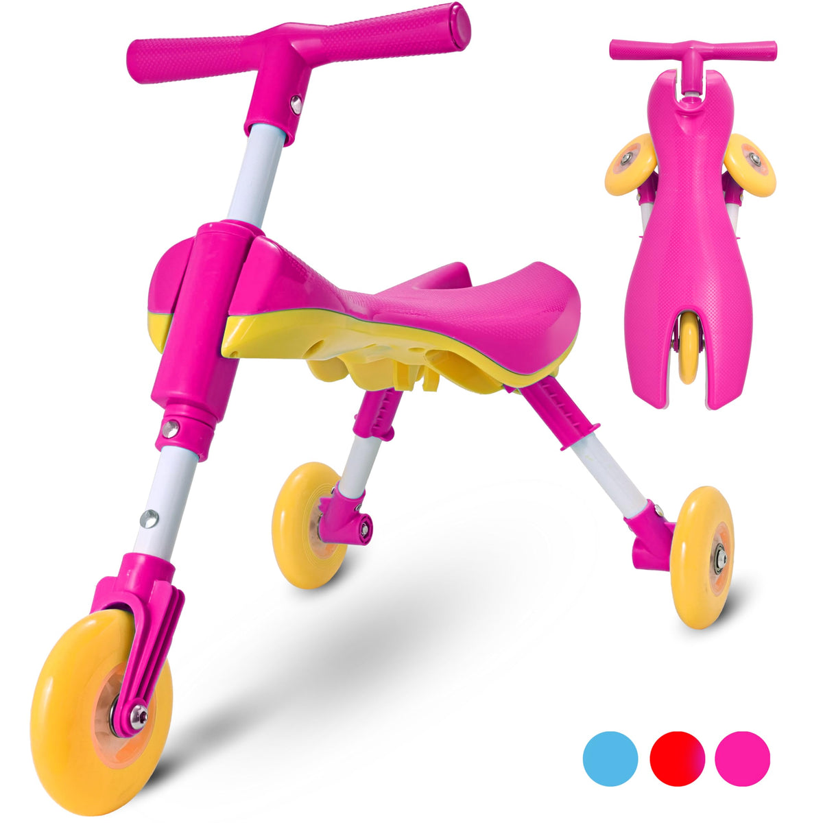 KIDRIM toddler tricycle folded for quick setup and travel.