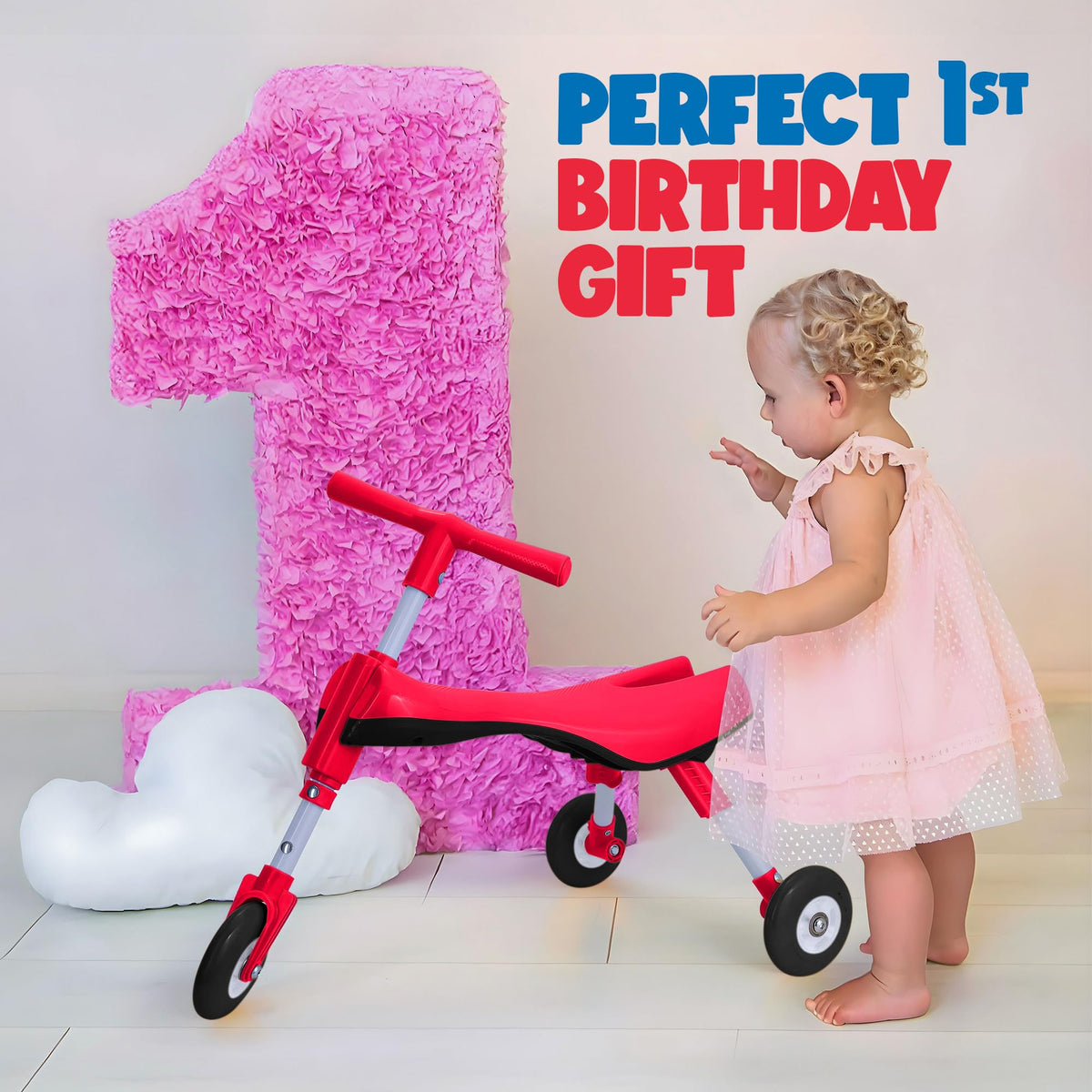 KIDRIM tricycle used indoors and outdoors with durable wheels.