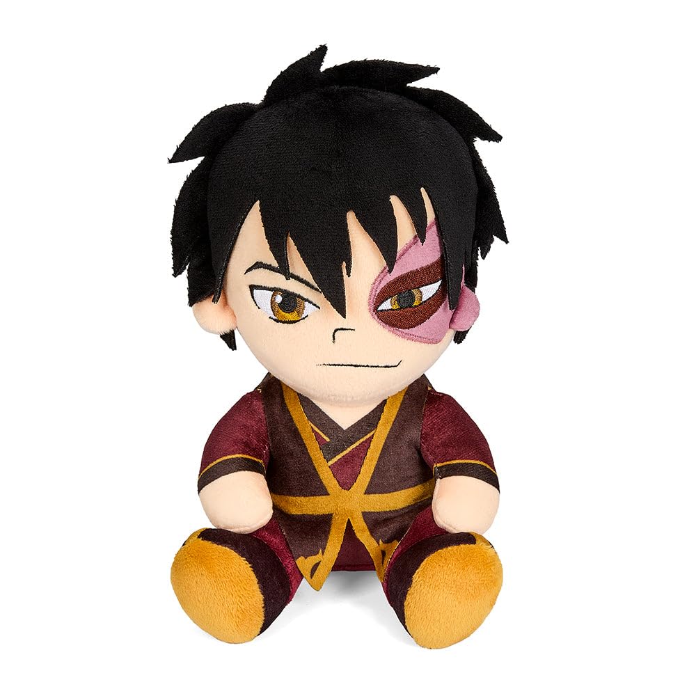 Kidrobot Avatar Zuko plush, 7.5-inch size, soft cuddle perfect for fans.