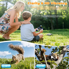 Kids Borescope binoculars 10x optical zoom to capture distant wildlife.