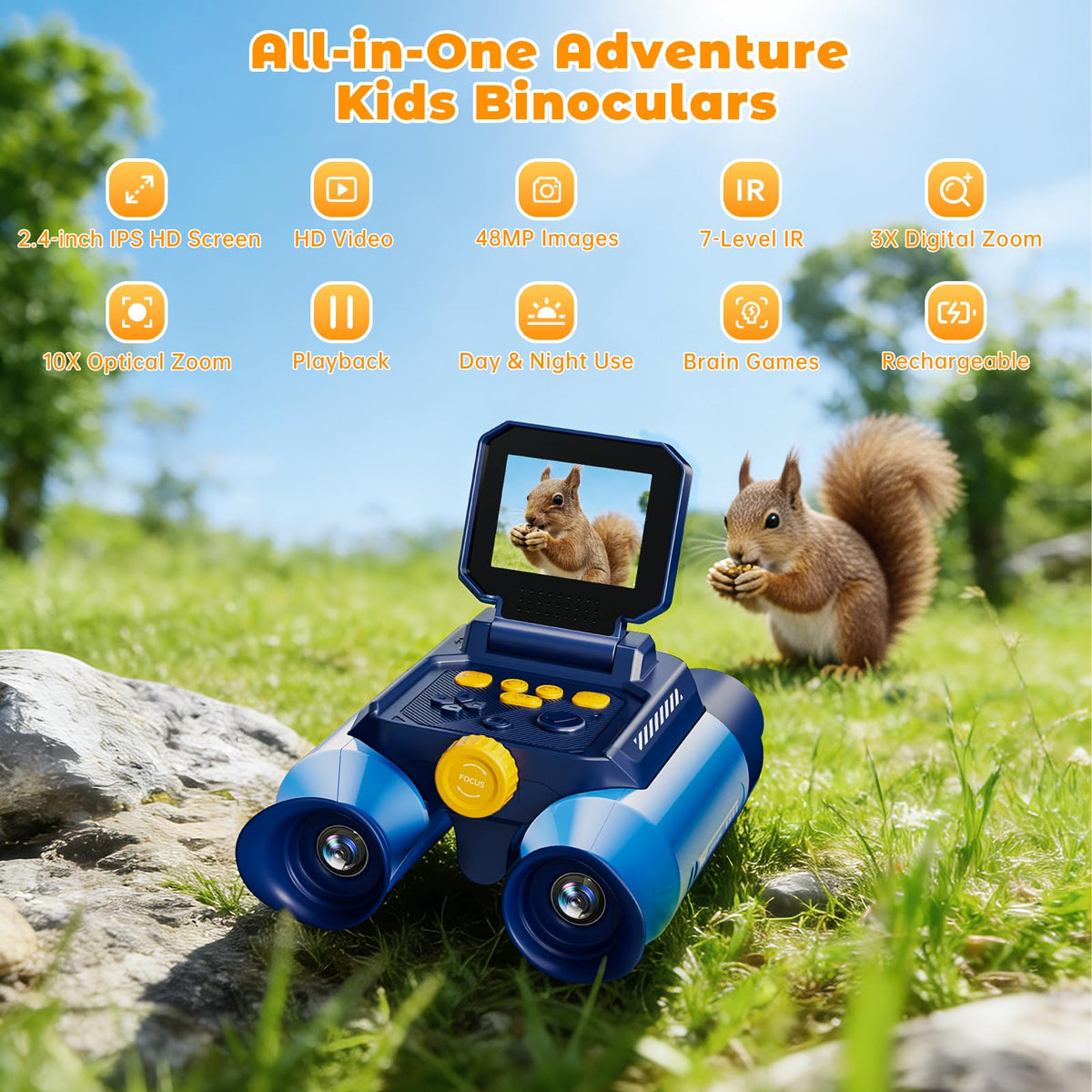 Kids Borescope binoculars 48MP photo mode captures crisp memories