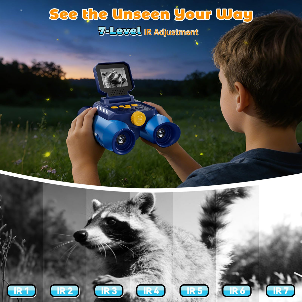 Kids Borescope binoculars 2.4-inch IPS screen for comfortable viewing