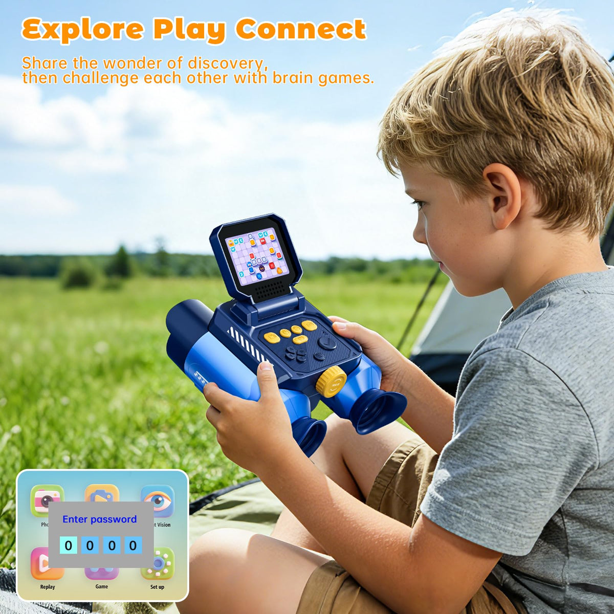 Kids Borescope binoculars rechargeable Type-C battery for long outings