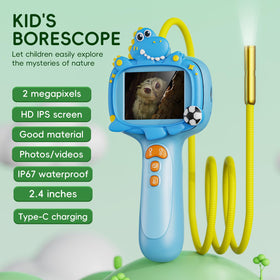 Kids Borescope camera toy IPS display provides comfortable HD viewing.