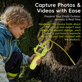 Kids Borescope flexible-hose lets kids bend toward hidden corners for close-up discoveries.