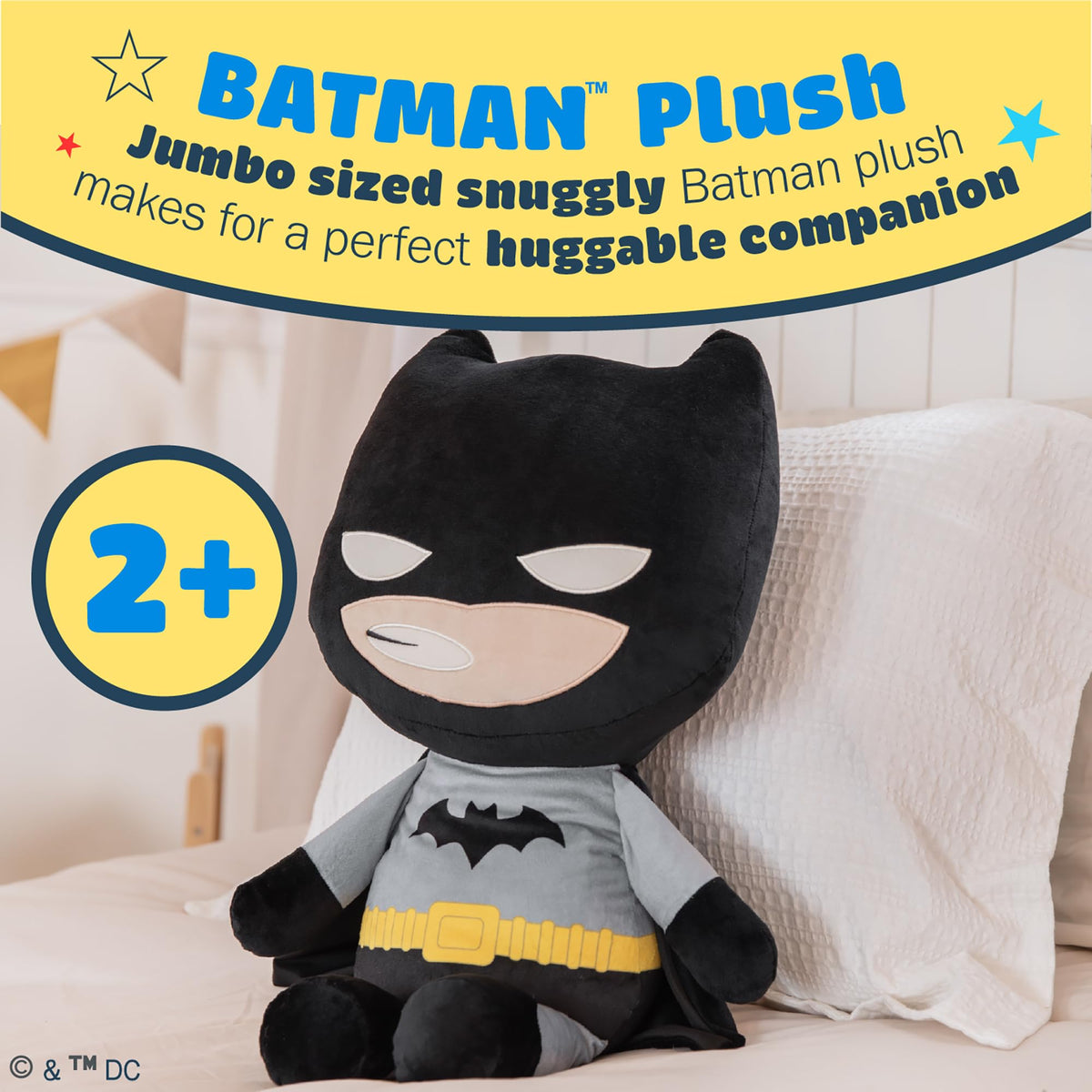 Kids Preferred Batman plush with embroidered face for authentic hero detail