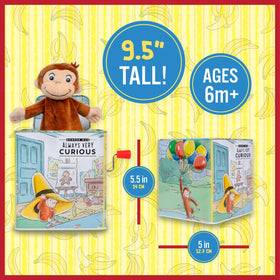 Kids Preferred Curious George Jack-in-The-Box being played with by a smiling baby during playtime