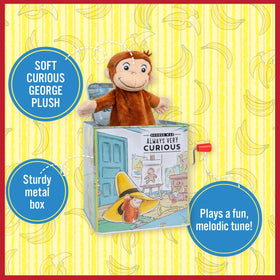 Kids Preferred Curious George Jack-in-The-Box handle and music trigger supports cause-and-effect play
