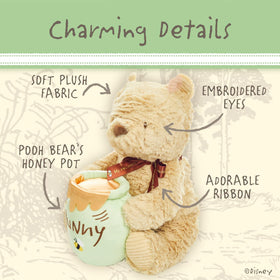 Pooh Waggy at 13 inches, a compact cuddle buddy for travel.