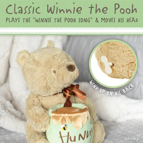 Close-up of Pooh Waggy face highlighting soft fur for gentle play.