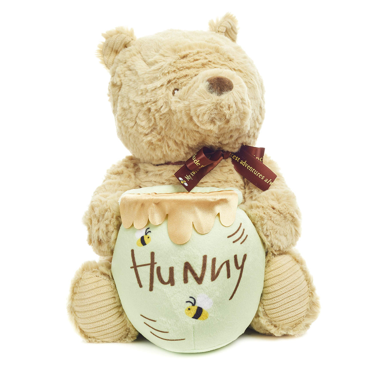 Disney Baby Classic Pooh Waggy plush brown, ideal for comforting bedtime hugs.