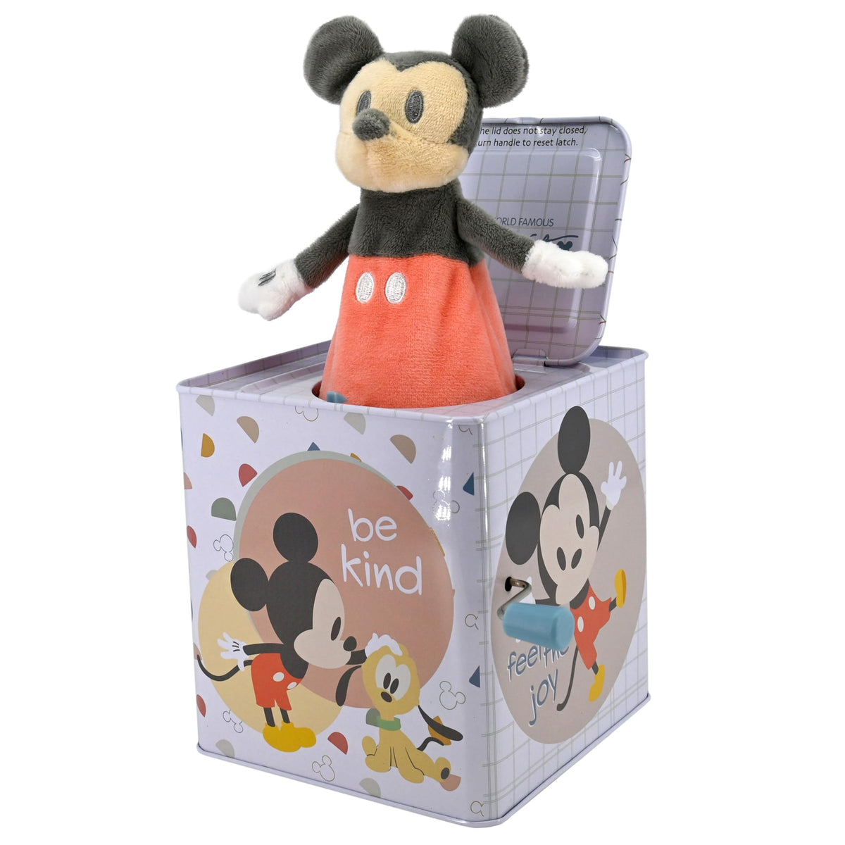 Kids Preferred Disney Mickey Mouse jack-in-the-box opens to delight babies with a gentle surprise.