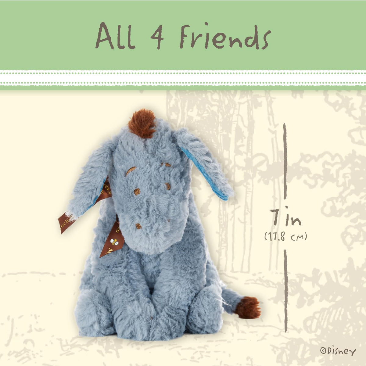Kids Preferred Pooh plush close-up shows soft, velvety fabric texture.