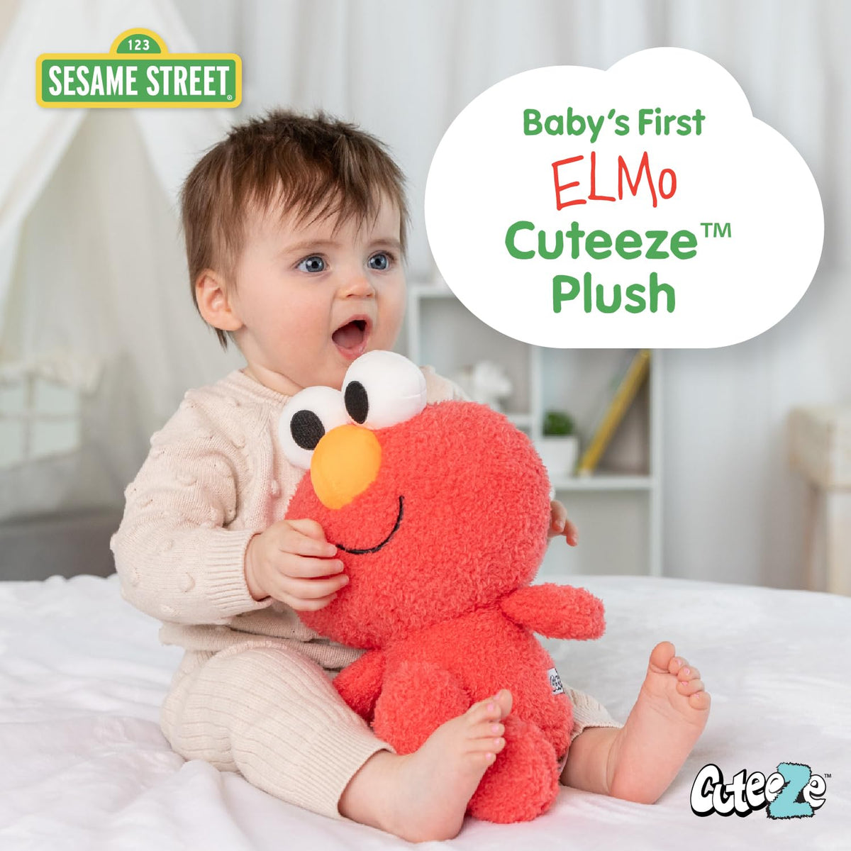 Kids Preferred Elmo plush with ultra-soft fabric for gentle hugs.