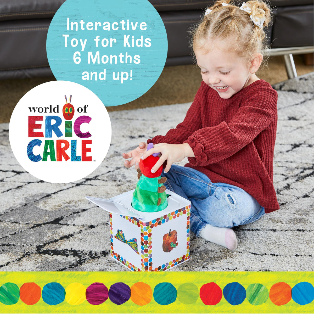 Kids Preferred Eric Carle box artwork adds colorful visuals for learning