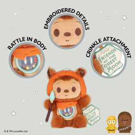 Kids Preferred Ewok On-the-Go forest moon squeaker sparks curiosity during playtime.