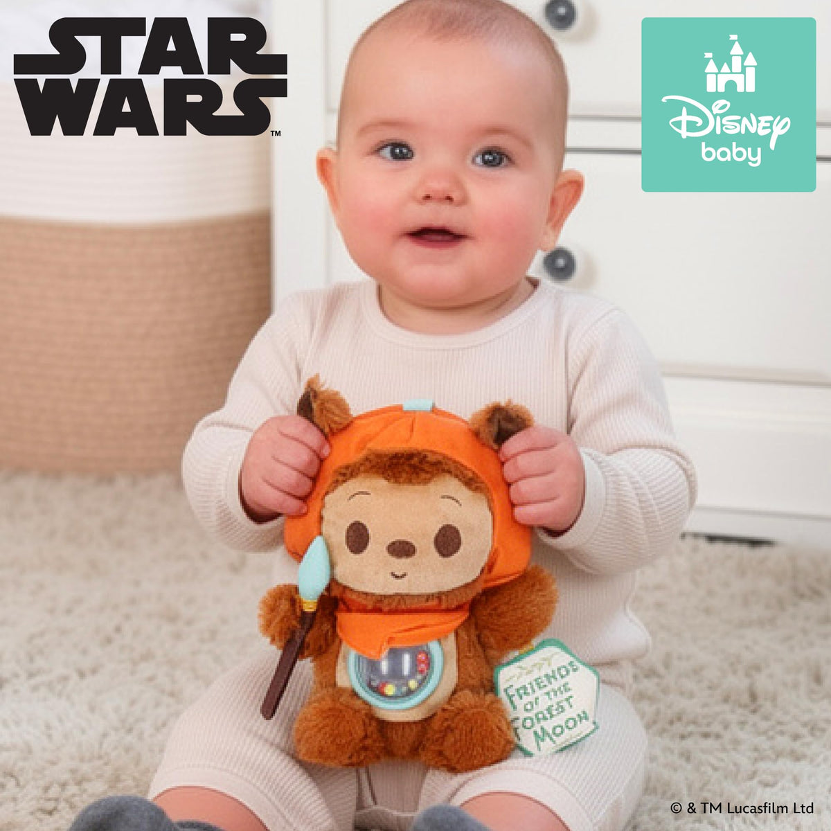 Kids Preferred Ewok On-the-Go nine-inch toy is travel-friendly and easy to clip.