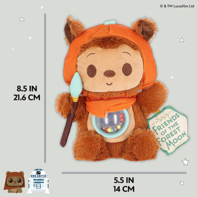 Kids Preferred Ewok On-the-Go textured surfaces invite touch and grasp for early exploration.