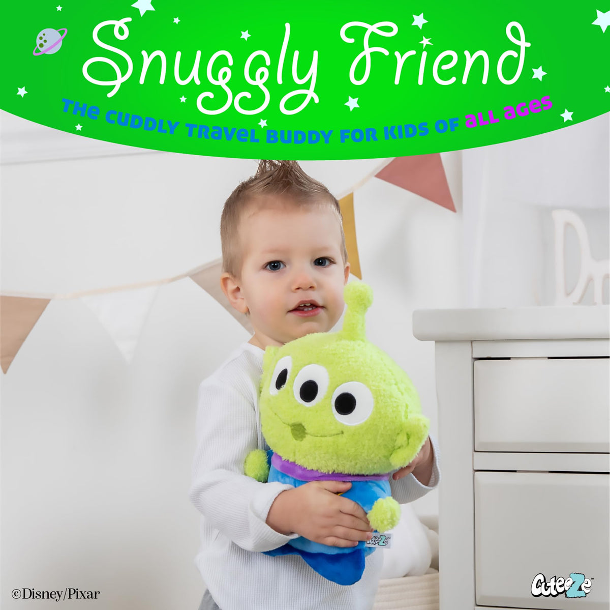 Huggable travel buddy ready for road trips and flights.