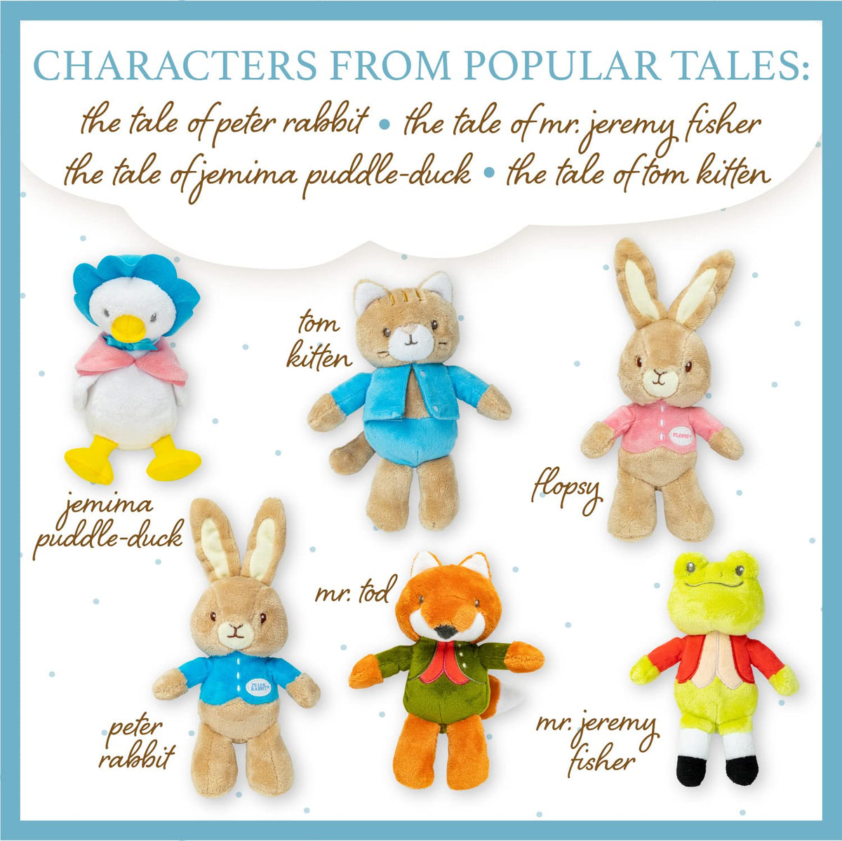 KIDS PREFERRED Jemima Duck 9-inch plush, charming décor and comforting playmate for kids.