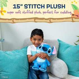 Kids Preferred Lilo & Stitch plush face detail adds charm to playtime and bedtime.