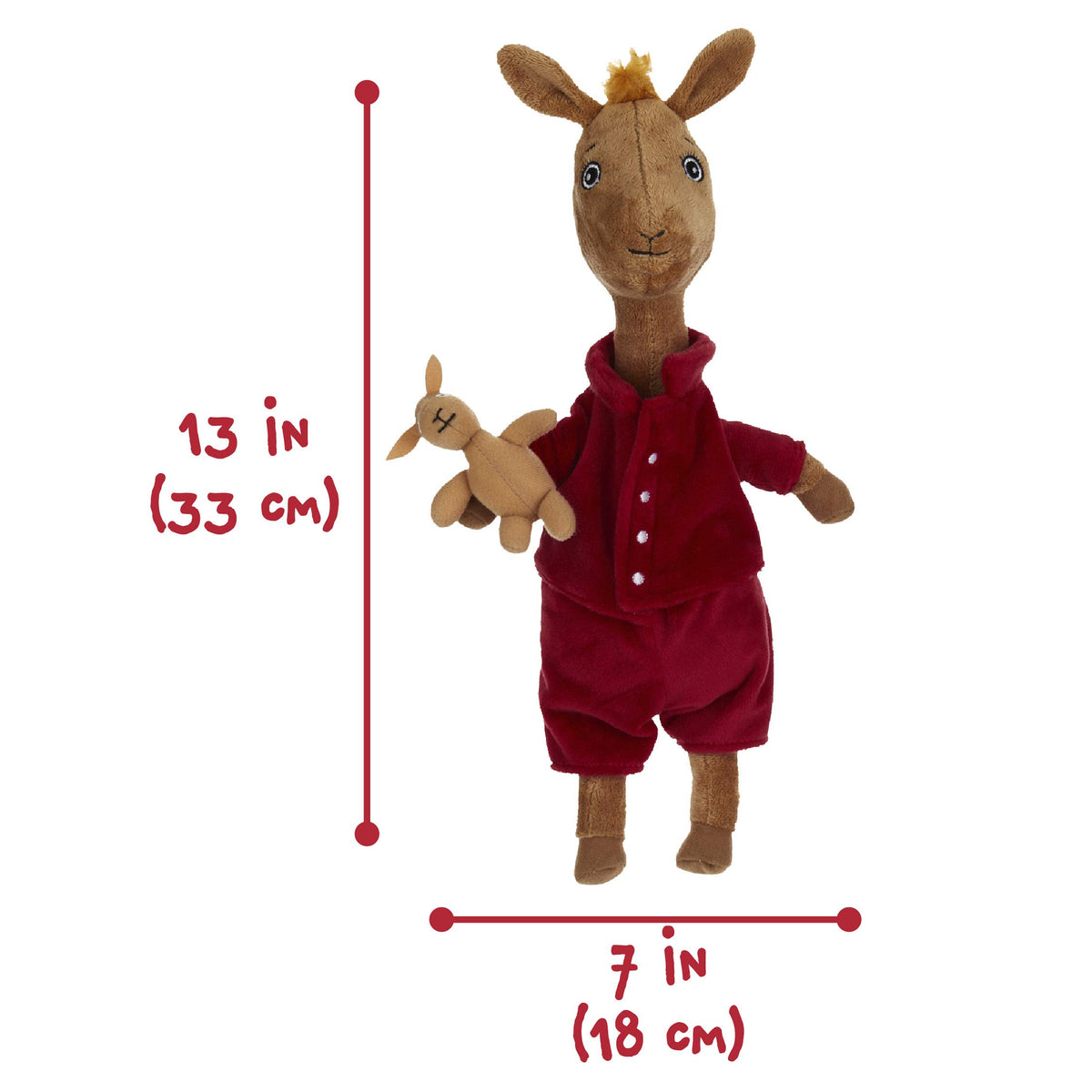 Kids Preferred Llama Red Pajama plush as bedroom decor with comforting presence