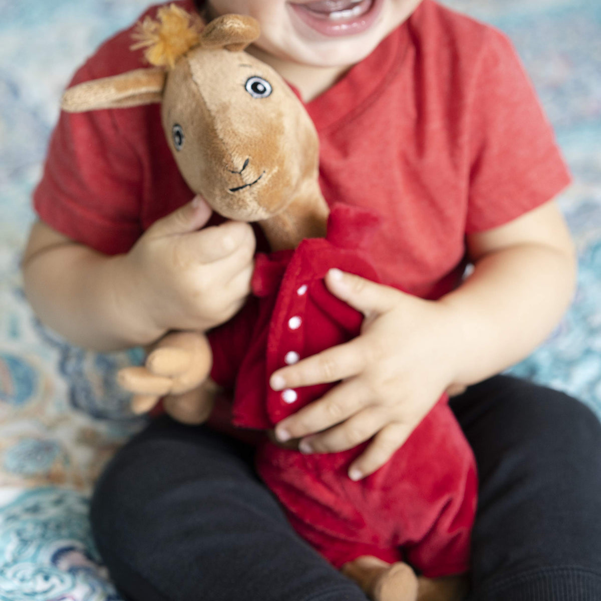 Kids Preferred Llama Red Pajama plush easy-care with gentle washing guidance
