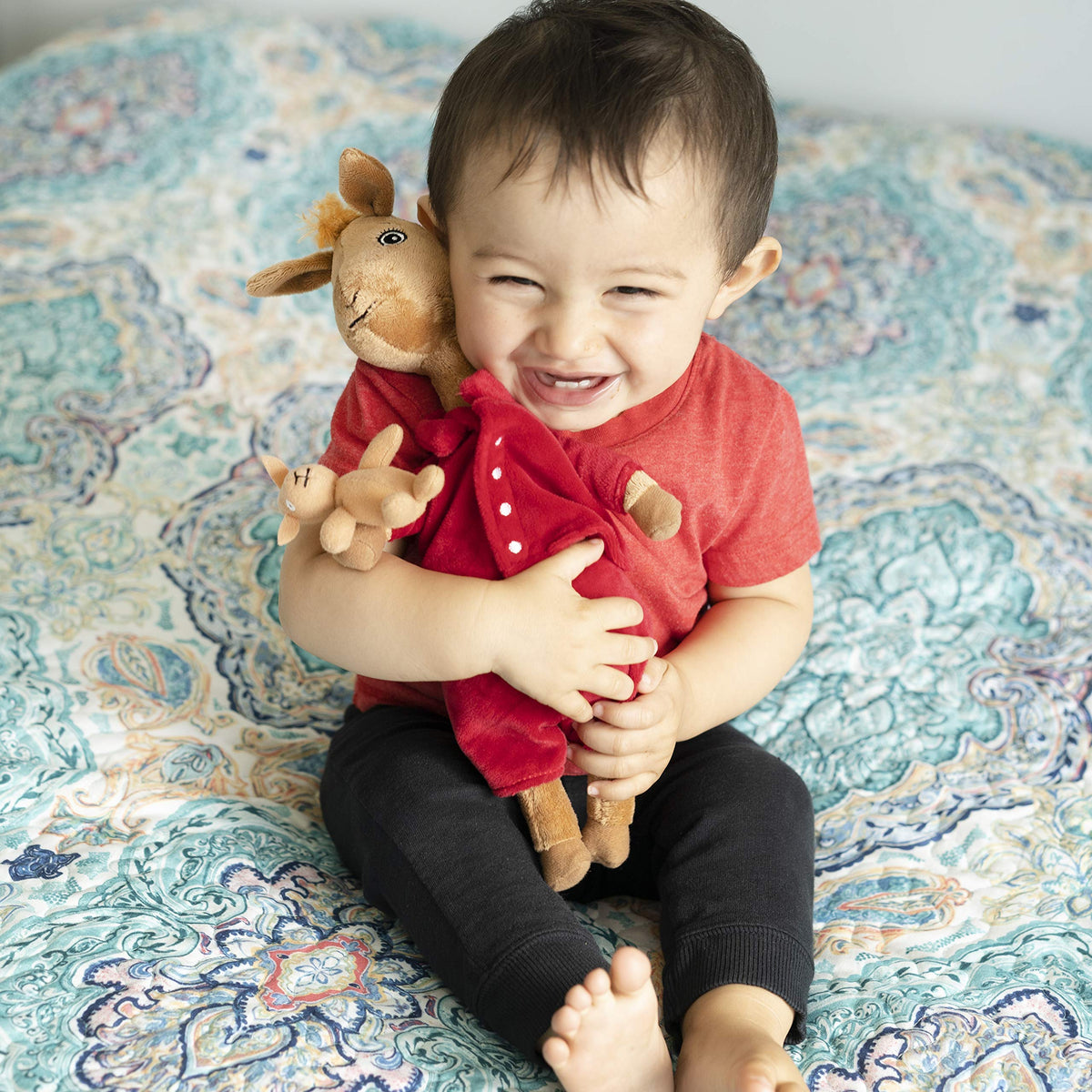 Kids Preferred Llama Red Pajama plush side view ideal for storytime snuggles