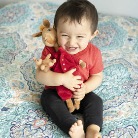 Kids Preferred Llama Red Pajama plush side view ideal for storytime snuggles