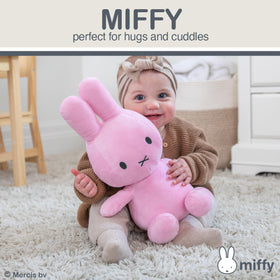 Kids Preferred Miffy embroidered face details invite safe, durable hugs