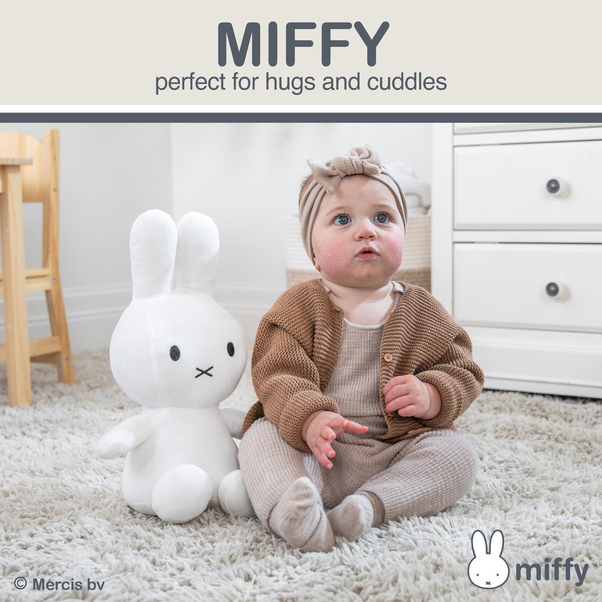 Kids Preferred Miffy plush close-up embroidery details